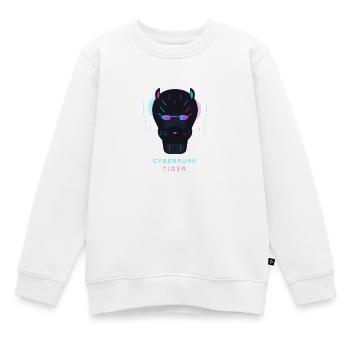 Cyberpunk Tiger Skull Neon - Sweat Premium enfant bio - blanc - Devant - AI Model Kid Male (0cm)