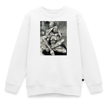 Géométrie du corps en duo - Sweat Premium enfant bio - blanc - Devant - AI Model Kid Male (0cm)