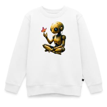 Robot doré avec papillon - Sweat Premium enfant bio - blanc - Devant - AI Model Kid Male (0cm)