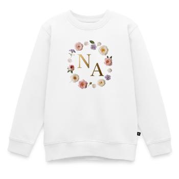 Goldene NA Blütenkranz - Kinder Premium Organic Sweatshirt - Weiß - Vorne - AI Model Kid Male (0cm)