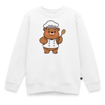 Chef Bear - Kinder Premium Organic Sweatshirt - Weiß - Vorne - AI Model Kid Male (0cm)