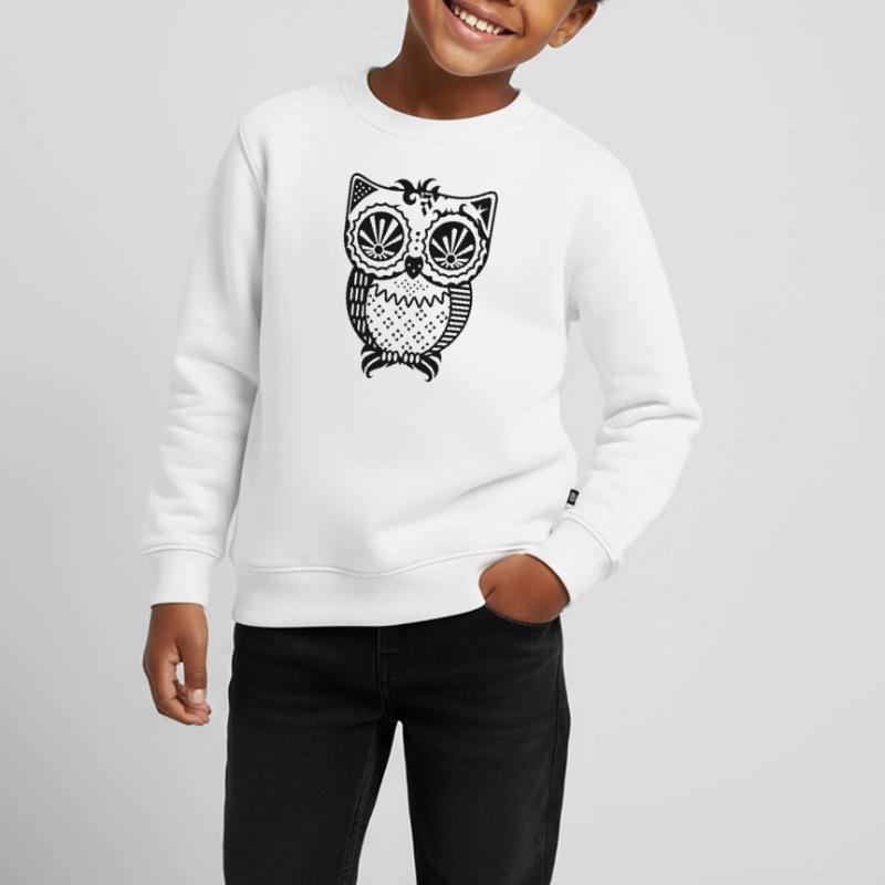 Patchwork Eule Kinder Premium Organic Sweatshirt