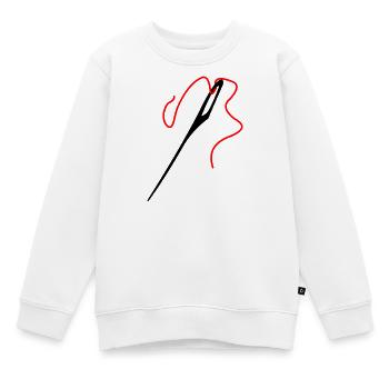 Needle and thread - Kids Premium Organic Sweatshirt - white - Front - AI Model Kid Male (0cm)