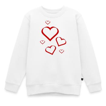 rotes Herz rot Herzen rot Herz Geschenk - Kinder Premium Organic Sweatshirt - Weiß - Vorne - AI Model Kid Male (0cm)