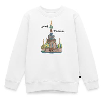 Saint-Pétersbourg, Église, Russie, Dessin à la main - Sweat Premium enfant bio - blanc - Devant - AI Model Kid Male (0cm)