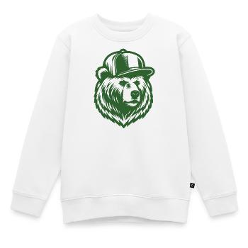 Cool Grizzly (Grün) - Kinder Premium Organic Sweatshirt - Weiß - Vorne - AI Model Kid Male (0cm)