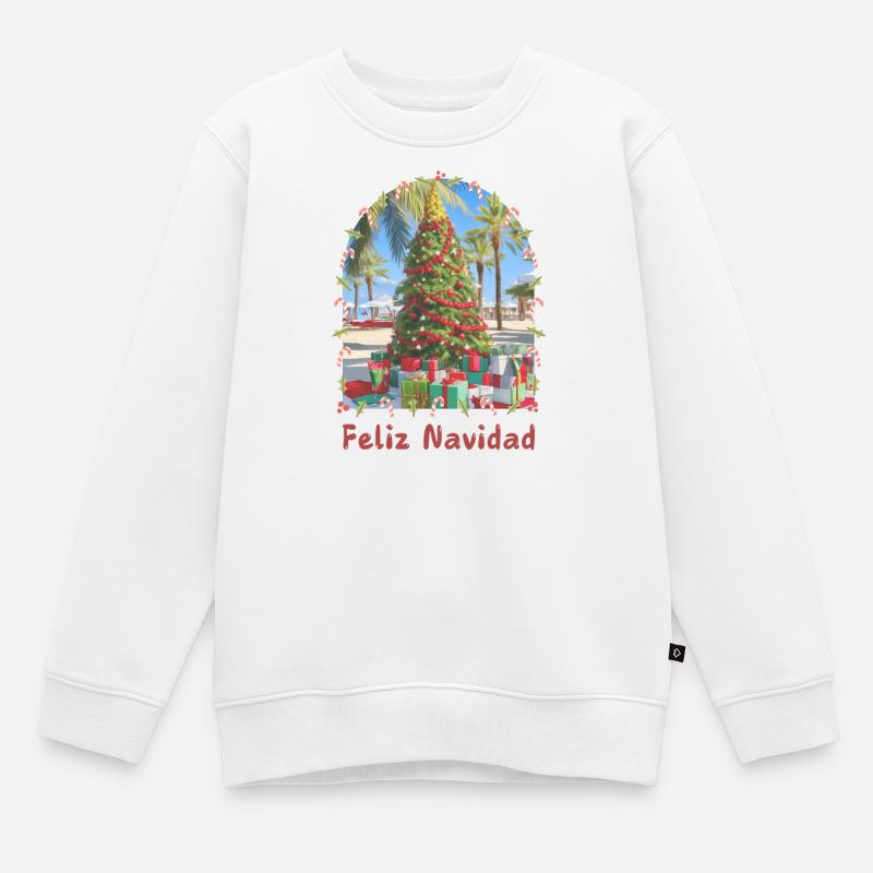Feliz Navidad - Noël espagnol - Sweat Premium enfant bio - blanc