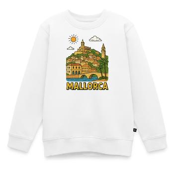 Paysage urbain coloré de Majorque - Sweat Premium enfant bio - blanc - Devant - AI Model Kid Male (0cm)