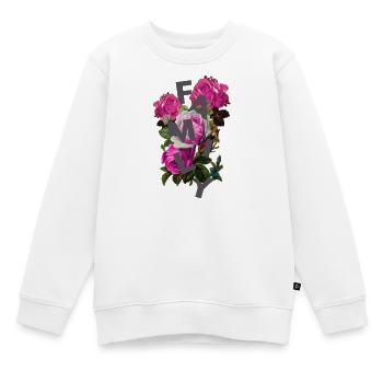 Florale Familienmonogramm Collage - Kinder Premium Organic Sweatshirt - Weiß - Vorne - AI Model Kid Male (0cm)