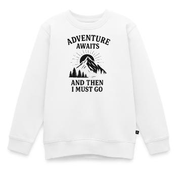 Abenteuer ruft: Dann weiterziehen - Kinder Premium Organic Sweatshirt - Weiß - Vorne - AI Model Kid Male (0cm)