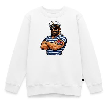 Seemann mit Tattoo - Kinder Premium Organic Sweatshirt - Weiß - Vorne - AI Model Kid Male (0cm)