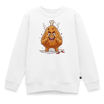Giggling chicken breading - Kids Premium Organic Sweatshirt - white - Front - AI Model Kid Male (0cm)