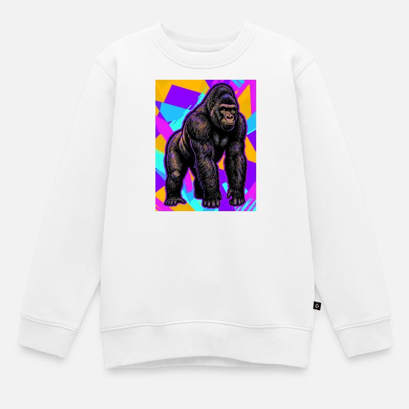 gorille - Sweat Premium enfant bio - blanc