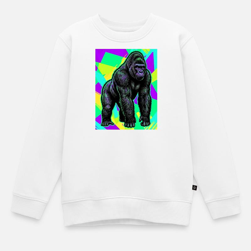 gorille - Sweat Premium enfant bio - blanc