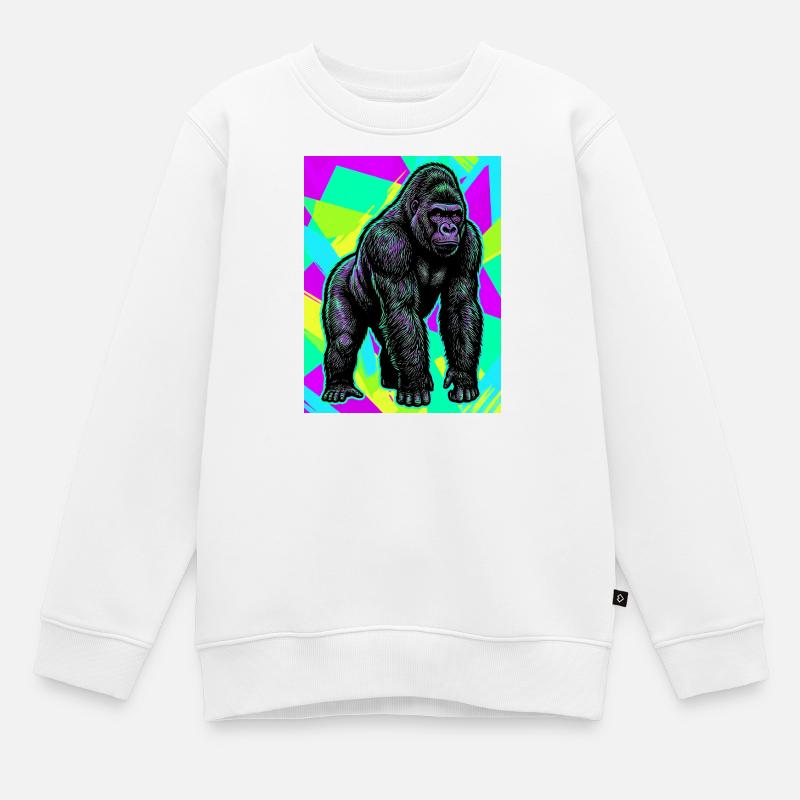 gorille - Sweat Premium enfant bio - blanc