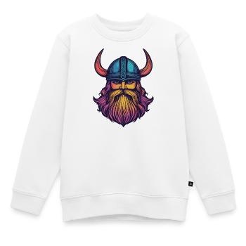 Casque Viking - Sweat Premium enfant bio - blanc - Devant - AI Model Kid Male (0cm)