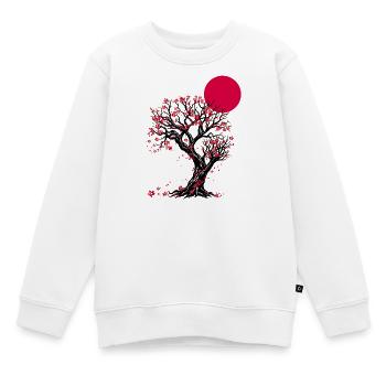 Karmesinblüten-Mondbaum - Kinder Premium Organic Sweatshirt - Weiß - Vorne - AI Model Kid Male (0cm)