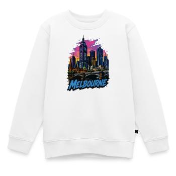 Melbourne Pop Art Skyline Sunset - Kinder Premium Organic Sweatshirt - Weiß - Vorne - AI Model Kid Male (0cm)