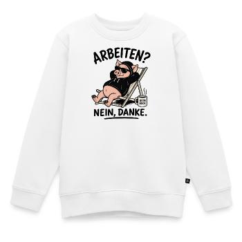 Entspanntes Schwein im Hoodie - Kinder Premium Organic Sweatshirt - Weiß - Vorne - AI Model Kid Male (0cm)