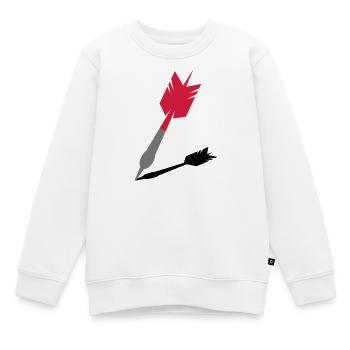 Dartpfeil mit Schatten - Kinder Premium Organic Sweatshirt - Weiß - Vorne - AI Model Kid Male (0cm)