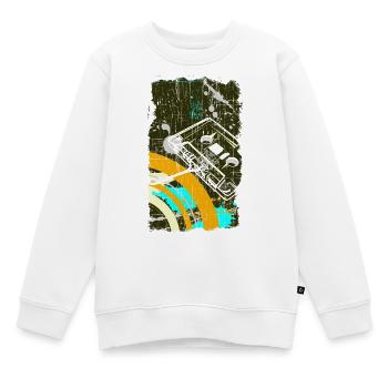 Music is life - Kinder Premium Organic Sweatshirt - Weiß - Vorne - AI Model Kid Male (0cm)