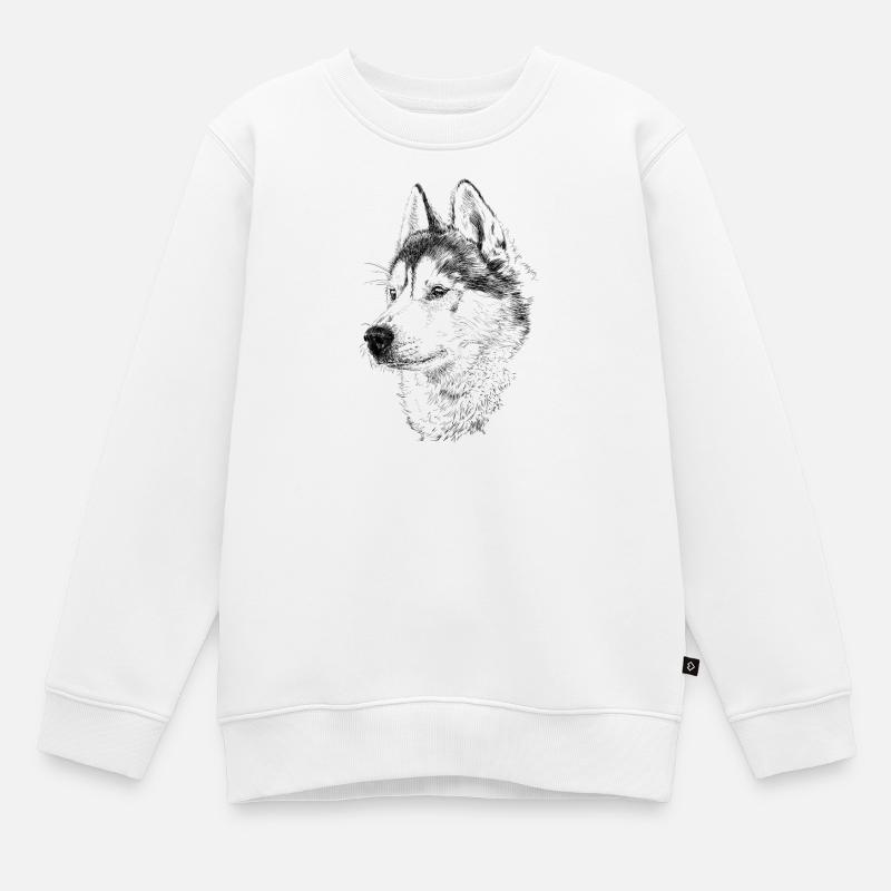 Husky - Kinder Premium Organic Sweatshirt - Weiß