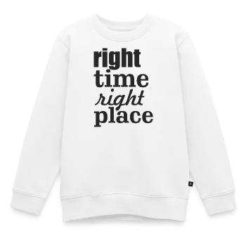 right time right place - Kids Premium Organic Sweatshirt - white - Front - AI Model Kid Male (0cm)