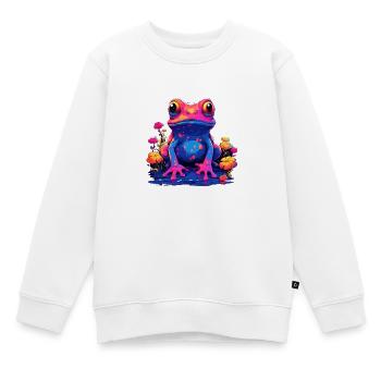Frosch bunt farbig Tier Ampibie Lurch Teich - Kinder Premium Organic Sweatshirt - Weiß - Vorne - AI Model Kid Male (0cm)