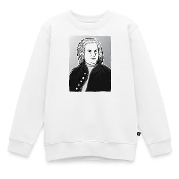 Johann Sebastian Bach in schwarz weiß und silber - Kinder Premium Organic Sweatshirt - Weiß - Vorne - AI Model Kid Male (0cm)