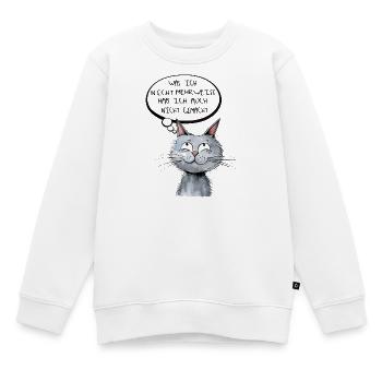 Katzenkopf mit Denkblase - Cartoon Stil - Kinder Premium Organic Sweatshirt - Weiß - Vorne - AI Model Kid Male (0cm)