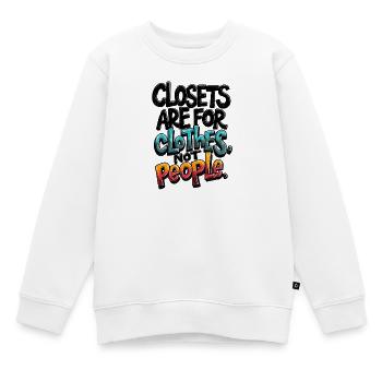 LES PLACARDS SONT POUR LES VÊTEMENTS, PAS POUR LES GENS - Sweat Premium enfant bio - blanc - Devant - AI Model Kid Male (0cm)