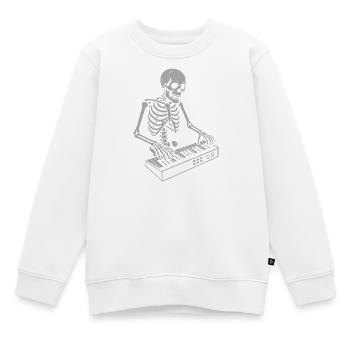 Halloween Skelett mit Synthesizer Kunst - Kinder Premium Organic Sweatshirt - Weiß - Vorne - AI Model Kid Male (0cm)