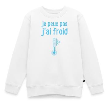 Ich kann nicht, mir ist kalt - Kinder Premium Organic Sweatshirt - Weiß - Vorne - AI Model Kid Male (0cm)