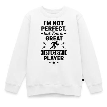 Super Rugbyspieler Sport Lustig - Kinder Premium Organic Sweatshirt - Weiß - Vorne - AI Model Kid Male (0cm)