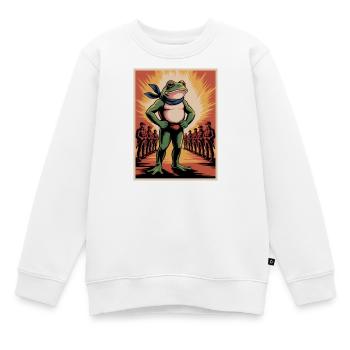 Portland Widerstand Frosch - USA Proteste T-Shirt - Kinder Premium Organic Sweatshirt - Weiß - Vorne - AI Model Kid Male (0cm)