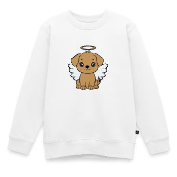 Hund mit Heiligenschein  - Kinder Premium Organic Sweatshirt - Weiß - Vorne - AI Model Kid Male (0cm)