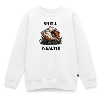 Muschelvermögen Muschelperlen Reichtum - Kinder Premium Organic Sweatshirt - Weiß - Vorne - AI Model Kid Male (0cm)