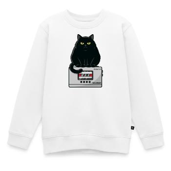 Walkman Loaf Cat Music K7 - Kinder Premium Organic Sweatshirt - Weiß - Vorne - AI Model Kid Male (0cm)