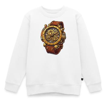 Steampunk Uhrwerk Chrono Design - Kinder Premium Organic Sweatshirt - Weiß - Vorne - AI Model Kid Male (0cm)