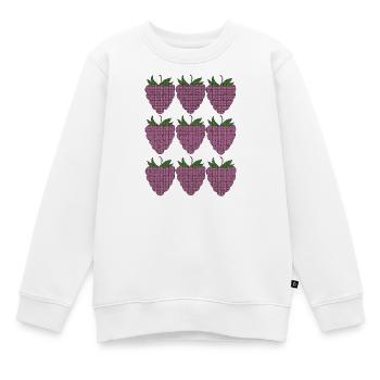 Textile à motif framboise - Sweat Premium enfant bio - blanc - Devant - AI Model Kid Male (0cm)