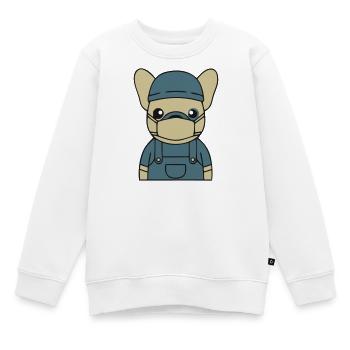 Frenchie Pflegekraft OP Maske - Kinder Premium Organic Sweatshirt - Weiß - Vorne - AI Model Kid Male (0cm)