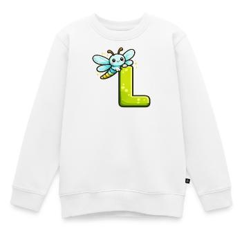 L wie Libelle  - Kinder Premium Organic Sweatshirt - Weiß - Vorne - AI Model Kid Male (0cm)