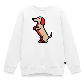 Petit teckel Mec Comic - Sweat Premium enfant bio - blanc - Devant - AI Model Kid Male (0cm)