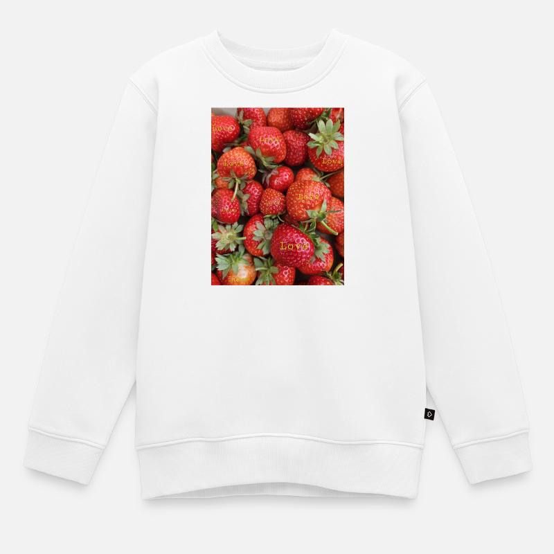 Fraises - Sweat Premium enfant bio - blanc