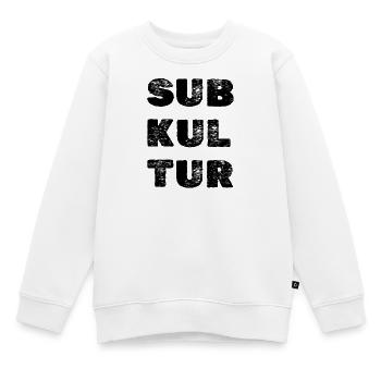 SUBKULTUR Logo – Minimal Techno Identity - Kinder Premium Organic Sweatshirt - Weiß - Vorne - AI Model Kid Male (0cm)