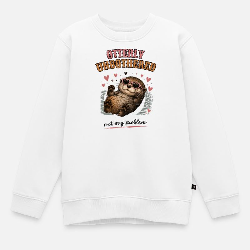 Otterly Indifférent, ce n’est pas mon problème - Sweat Premium enfant bio - blanc
