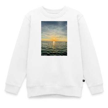 Sonnenuntergang am Meer Abendstimmung - Kinder Premium Organic Sweatshirt - Weiß - Vorne - AI Model Kid Male (0cm)