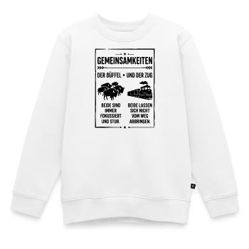 Büffel und Zug - Kinder Premium Organic Sweatshirt - Weiß - Vorne - AI Model Kid Male (0cm)