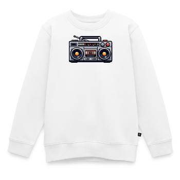 Retro Boombox Illustration - Kids Premium Organic Sweatshirt - white - Front - AI Model Kid Male (0cm)