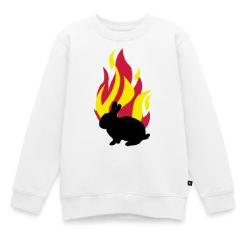 Hase mit Feuer - Kinder Premium Organic Sweatshirt - Weiß - Vorne - AI Model Kid Male (0cm)